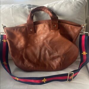 Clare V. Brown Leather Crossbody Bag